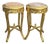 1950s French Louis XVI Gold Beech Marble Side Tables Pair For Sale