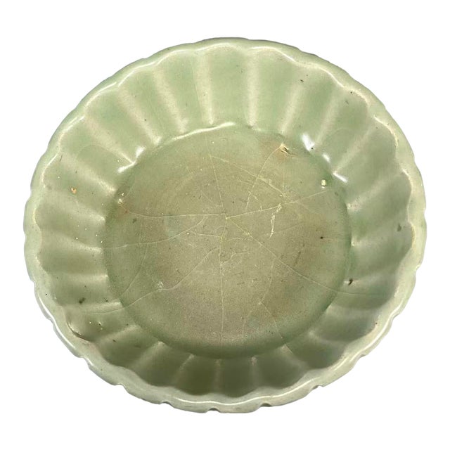 Longquan Celadon Lobed‑Form Shallow Bowl For Sale