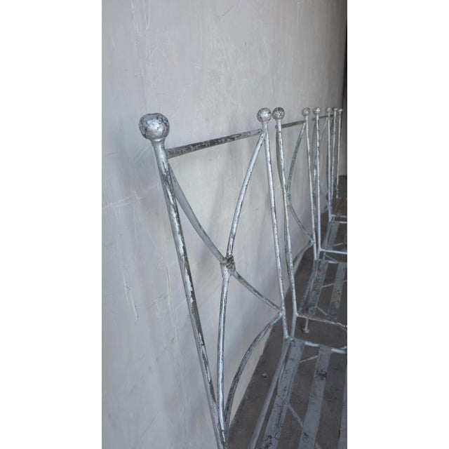 Set of 4 Vintage Industrial Iron Garden Patio Dining Chairs For Sale - Image 10 of 10