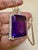 Modern 102 Ct Emerald Cut Amethyst & 5.5 Ct Diamond Pendant Necklace 14ky Gold + Chain For Sale - Image 3 of 8