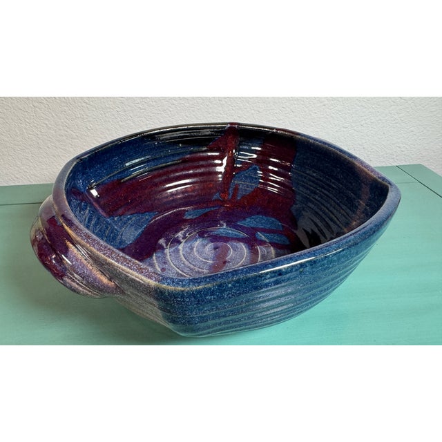 Chinese Studio Art ,Vintage Stoneware in Handmade Double Handles Rare Signed Koi For Sale - Image 3 of 18