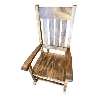 1990s Martin & MacArthur Hawaiian Slat Back Rocking Chair - Solid Hawaiian Curly Koa & Select Koa For Sale