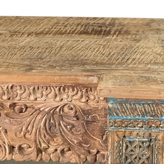 Sand Vintage Carved Console Table For Sale - Image 8 of 8