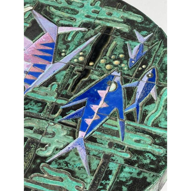 Ceramic Fish Table from Eva Herbiet, Belgium, 1960s For Sale - Image 3 of 8