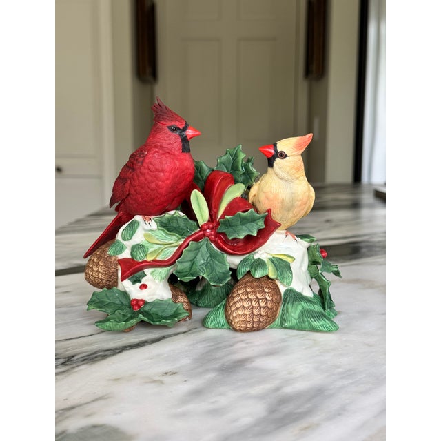 Lenox Winter Greetings Porcelain Cardinal Motif Candle Holder For Sale - Image 12 of 13