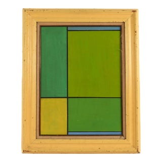 Framed Signed Untitled 1974 Geometric Painting Attributed to Ludwig Sander For Sale