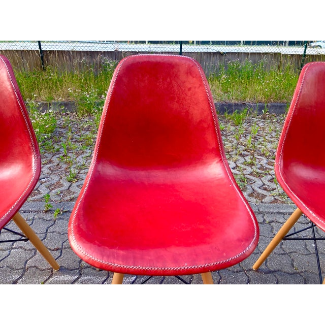 Side Chairs in Ox Red Saddle Leather from Sol & Luna, 2000s, Set of 4 For Sale - Image 11 of 18