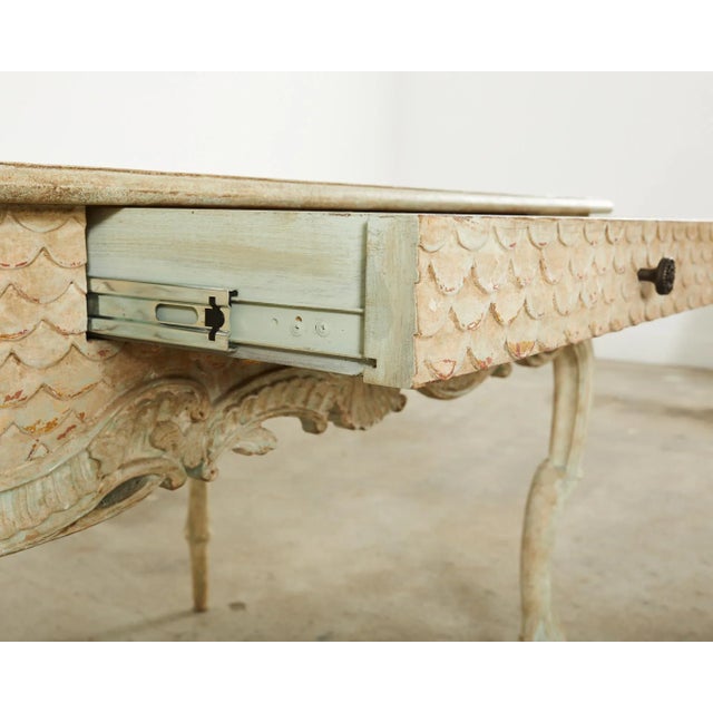 Cream Hendrix Allardyce Rococo Style Lacquered Library Table Desk For Sale - Image 8 of 12