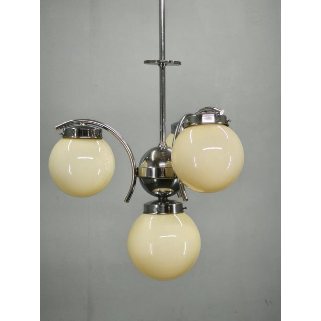 Art Deco Champagne Glass Chandelier, Former Czechoslovakia, 1930s For Sale - Image 12 of 14