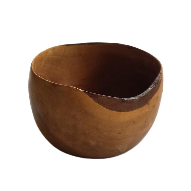 Wood Mid-Century Modern Hand-Turned Teak Bowl For Sale - Image 7 of 7