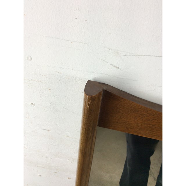 Brown Mid Century Modern Tall Rectangular Mirror With Unique Curved Wood Frame For Sale - Image 8 of 16