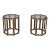 Pair Octogonal Bamboo Glass Top Lamp Tables For Sale