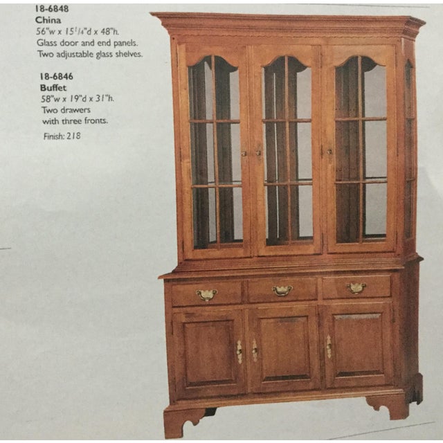 Ethan Allen "Circa 1776" Collection Maple Buffet China Hutch Chairish