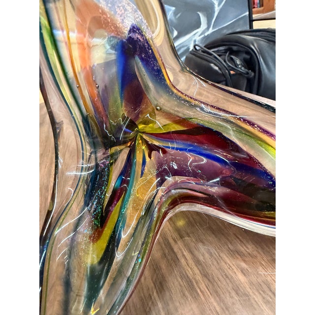 David Goldhagen Handblown Colored Flower Sculpture 15in For Sale In Atlanta - Image 6 of 12