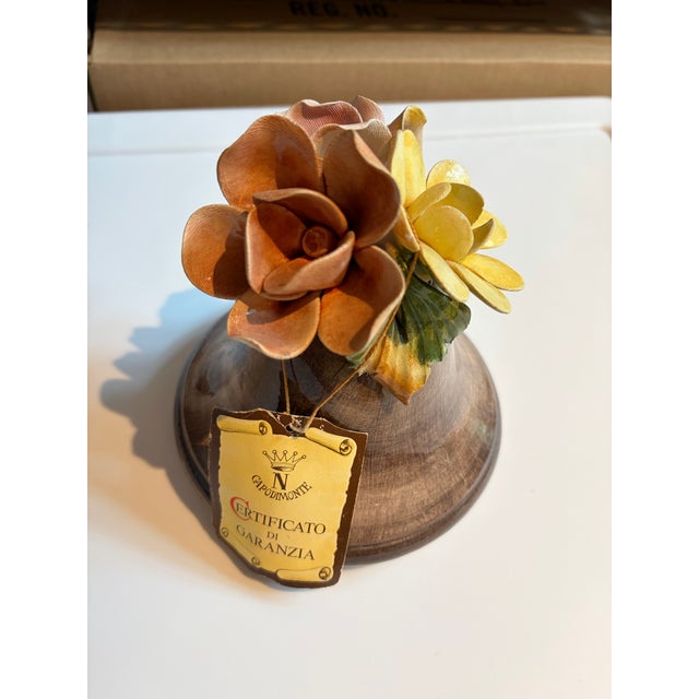 Late 20th Century Vintage Capodimonte Italian Porcelain Lidded Urn Vase With Hand-Applied Roses - Made in Italy For Sale - Image 5 of 9