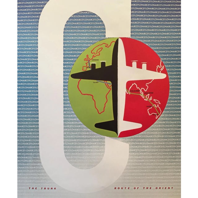 Contemporary Modern Vintage-Style Air Ceylon Travel Poster For Sale - Image 3 of 4
