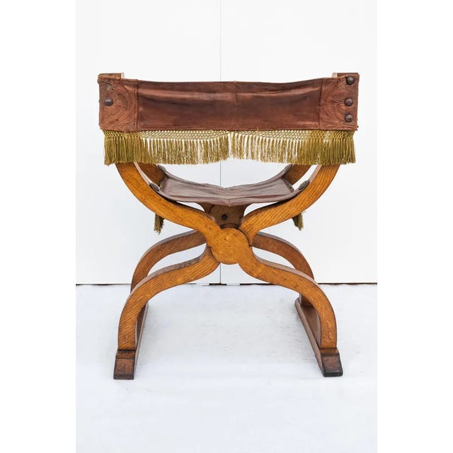 Brown Savonarola Chair, 1900s For Sale - Image 4 of 11