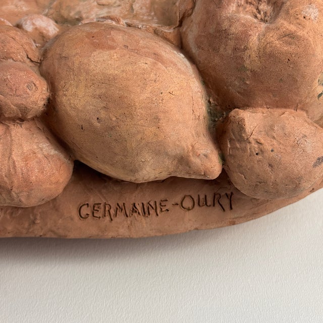 French Vintage Terracotta Fruit Tray Platter Centerpiece, Singed, Mid 20th Century For Sale - Image 4 of 10