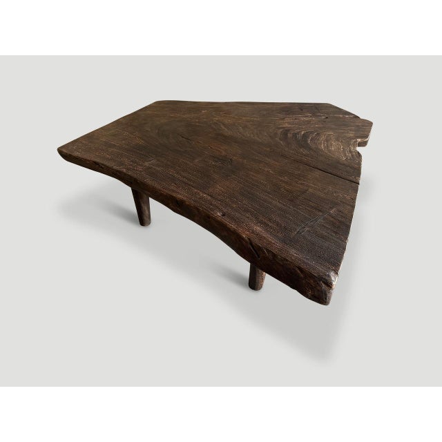2010s Andrianna Shamaris Single Charred Suar Wood Coffee Table For Sale - Image 5 of 5