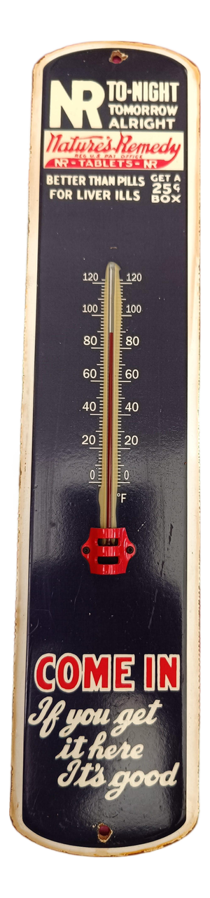 Nature's Remedy Vintage Style Thermometer Merchandise No Porcelain Souvenir Nr