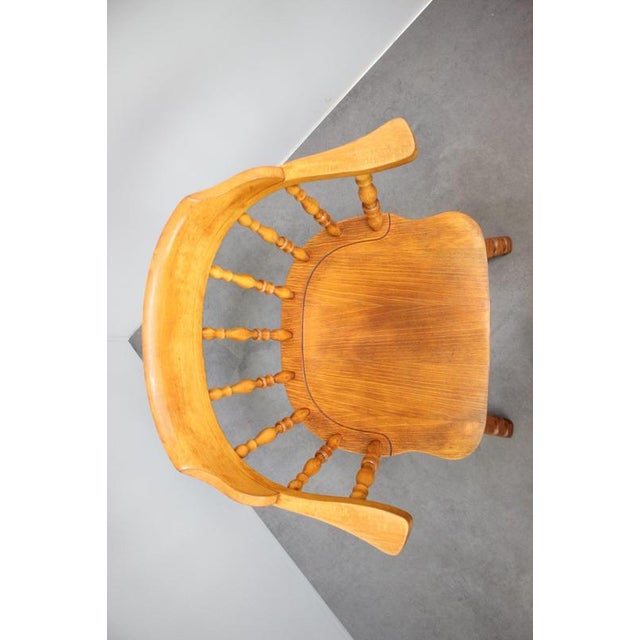 Wood Vintage Windsor-Style Spindle-Back Armchair, 1970s For Sale - Image 7 of 9