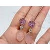 Bochic "Capri" Vintage Amethyst & Pink Topaz Pastel Earrings Set 18K Gold & Silver For Sale - Image 16 of 18