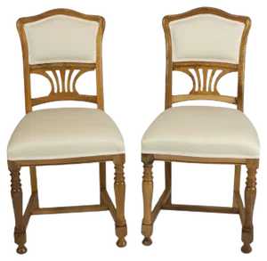 Set of Art Nouveau Walnut Dining Chairs