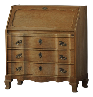 Vintage Danis Oak Drop‑Front Secretaire, 1950s
