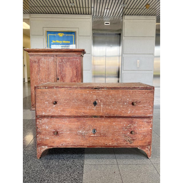 Mid 19th Century Swedish Folk Cabinet & Chest of Drawers For Sale - Image 11 of 18