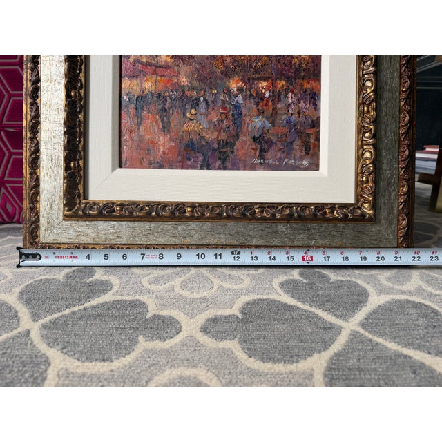 Late 20th Century Maxwell Parsons Original Paris Street Scene Oil Painting in Custom Gallery Frame For Sale - Image 14 of 14