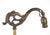Art Nouveau style floor lamp with a bridge style arm, cast iron base, and brass pole and arm. This requires one standard...