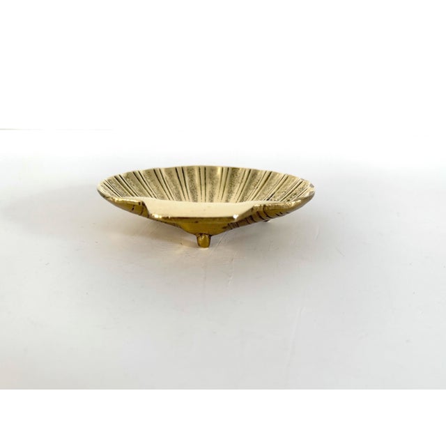 Brass Mid Century Footed Solid Brass Shell Catchall - Glo-Mar Artworks For Sale - Image 8 of 10