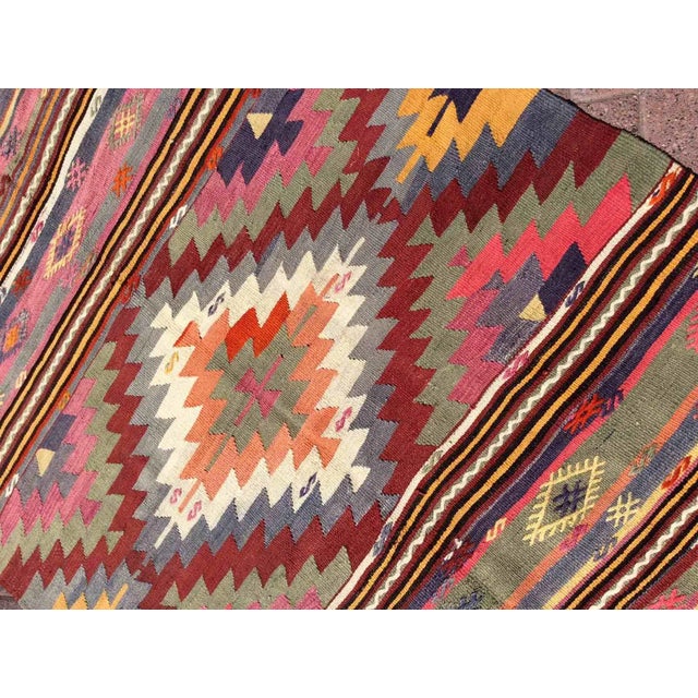 Vintage Turkish Kilim Rug - 57" X 87.5" For Sale - Image 10 of 11