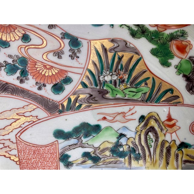 Ceramic Large 1930s Hand Painted Chinese Porcelain Bowl For Sale - Image 7 of 12