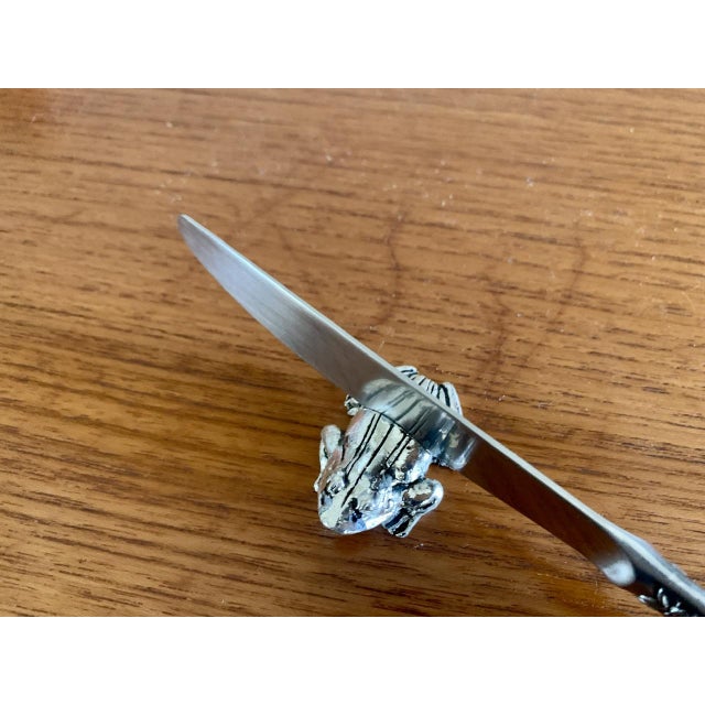Silver-Plated Frog Knife Rests, 1950s, Set of 6 For Sale - Image 17 of 18