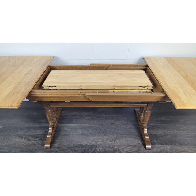 Ercol Grand Refectory Dining Table, 1990s, Set of 4 For Sale - Image 11 of 13