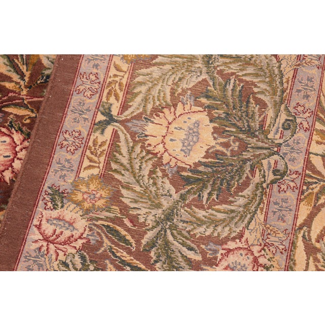 Textile Shabby Chic 1990's Pak-Persian Brown/Gold Wool Rug - 8'3'' X 9'5'' For Sale - Image 7 of 9