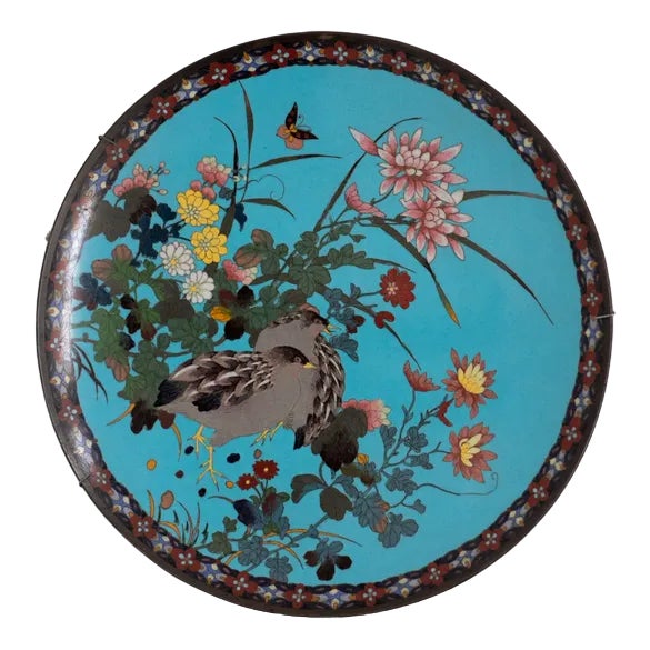 Japanese Bronze and Cloisonné Dish For Sale