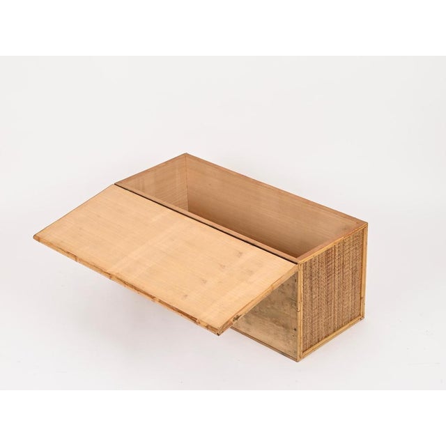 Mid-Century Modern French Riviera Storage Chest in Bamboo and Wicker, Italy, 1970 For Sale - Image 10 of 13