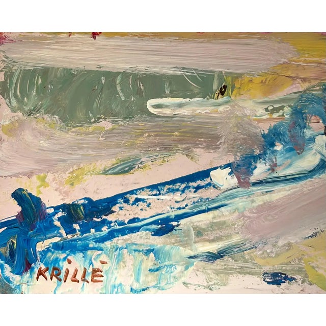 Jean Krillé’s paintings are known for their expressive use of color and dynamic, abstract forms, blending realism with...