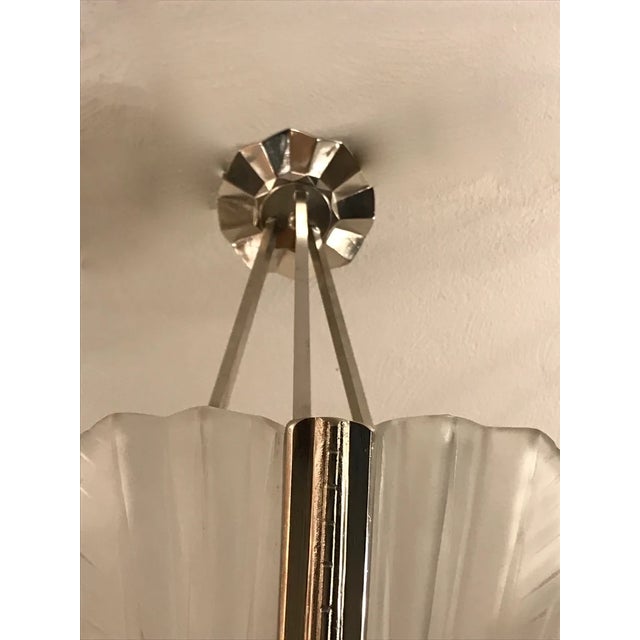 Silver 1920s French Art Deco Pendant Chandelier Signed by Atelier Petitot For Sale - Image 8 of 8