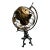 Mid-Century Modern Brass and Iron Hand Made Globe For Sale