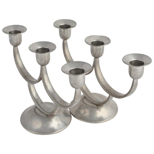 1960s Vintage Art Deco Candelabras in Brass by Harald Buchrucker, 1930s, Set of 2 For Sale - Image 5 of 5