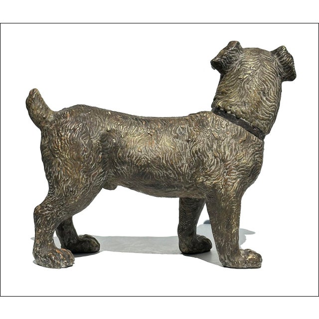 Realism 1940s Austrian Standing Terrier Dog Composition Lifesize Figural Sculpture For Sale - Image 3 of 12