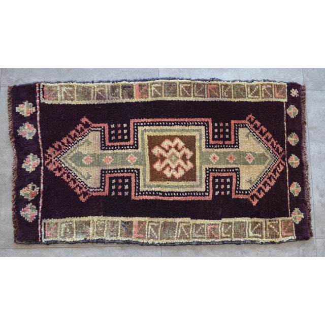 Hand Knotted Door Mat, Entryway Rug, Bath Mat, Kitchen Decor, Rug, Turkish Rug - 1'9" X 3' For Sale - Image 6 of 6