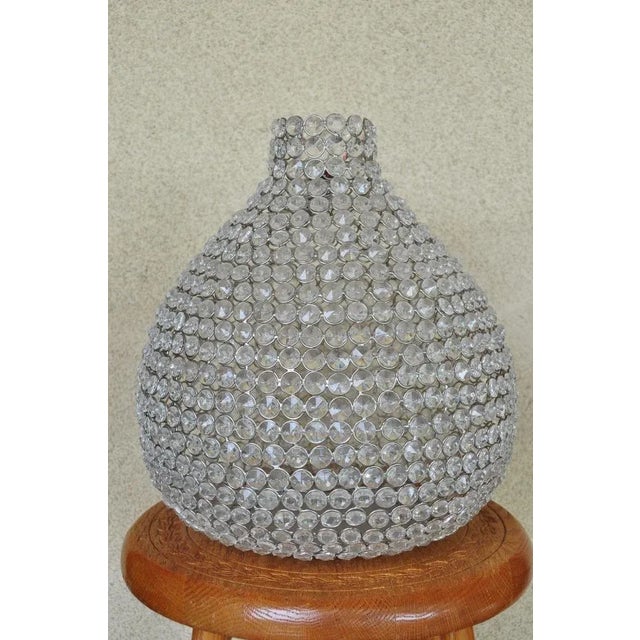 Late 20th Century Unusual Vase or Lamp/Chandelier Shade Made With Numerous Cut Crystals For Sale - Image 5 of 12