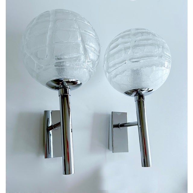 Vintage Space Age Glass Sconces from Doria, 1960s, Set of 2 For Sale - Image 12 of 13