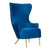 Julia Navy Velvet Wingback Chair For Sale