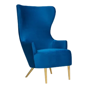 Julia Navy Velvet Wingback Chair