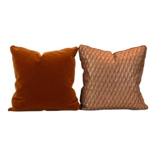 Mariano Fortuny “Piumette” 20” Feather/Down Pillows- A Pair For Sale